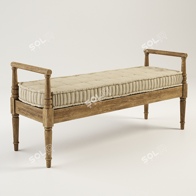 Modern Dudley Bench - Stylish and Functional 3D model image 1