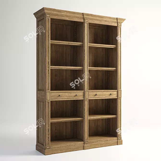 Aberdeen Double Bookshelf - Stylish Storage Solution 3D model image 1