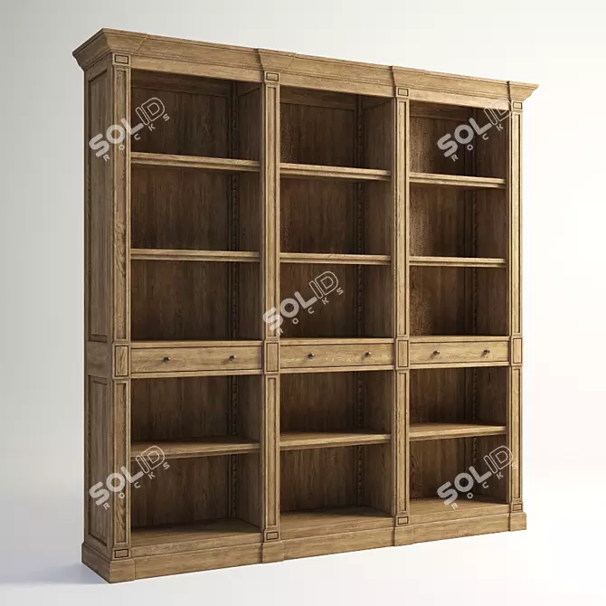 Aberdeen Triple Bookshelf - Stylish and Spacious 3D model image 1