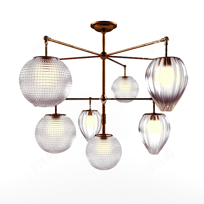 Glamour Crystal Chandelier 3D model image 1