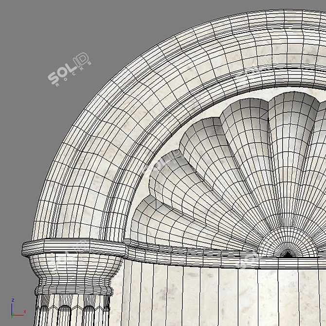 Elegant Colonial Wall Niche 3D model image 3