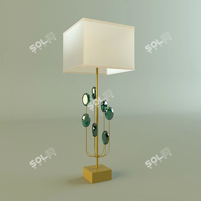 Emerald Glowing Table Lamp 3D model image 1