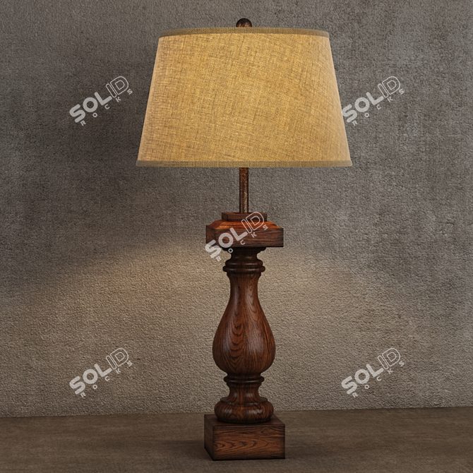 Elegant Brass Table Lamp 3D model image 1