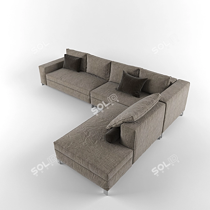 Versatile Two-Piece Sectional Sofa 3D model image 2