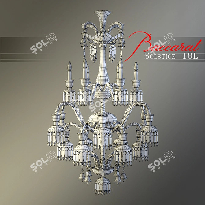 Luxury Illumination: Baccarat Solstice Chandelier 3D model image 2