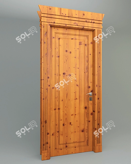 Rustic Pine Doors 3D model image 1