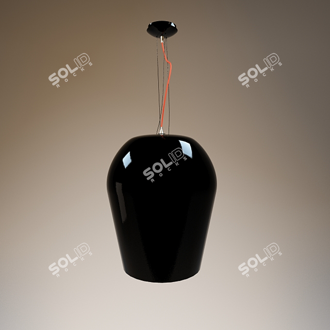 Glossy Red Pendant Light 3D model image 1