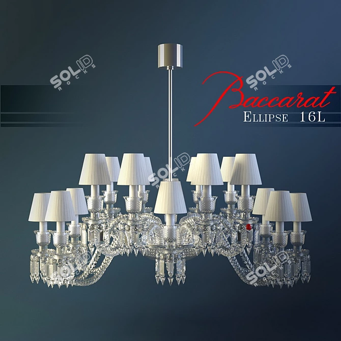 Baccarat Ellipse 16L Chandelier 3D model image 1