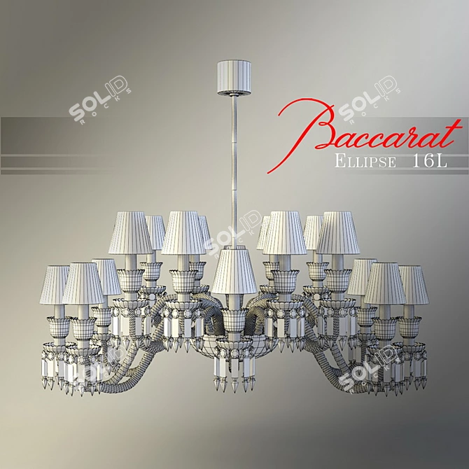 Baccarat Ellipse 16L Chandelier 3D model image 2