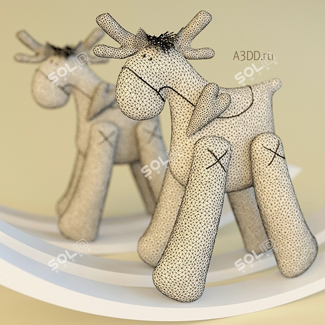 Festive Christmas Reindeer 3D model image 2