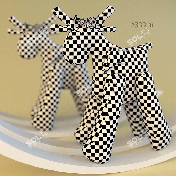 Festive Christmas Reindeer 3D model image 3