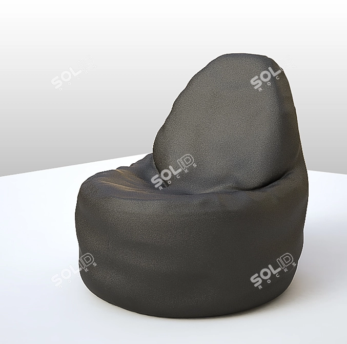 Lux Leather Bag Chair 3D model image 1