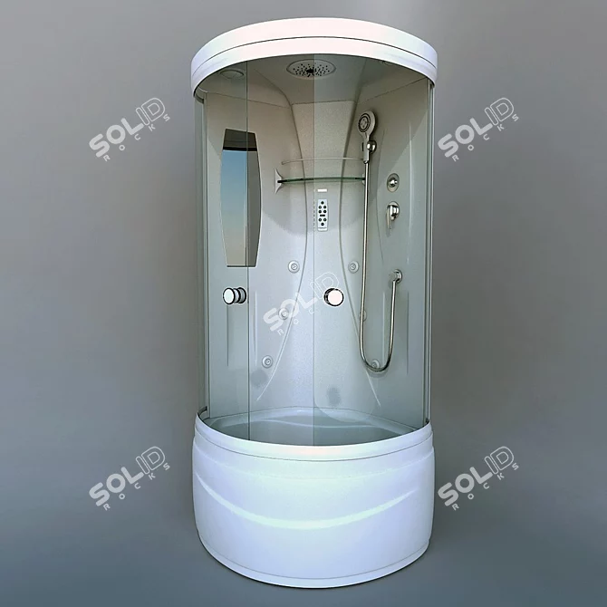 Elegance High Shower Cabin 3D model image 1