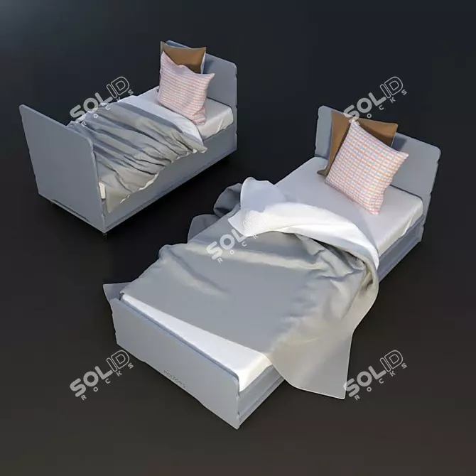 Noukies Adult Bed: Comfort Meets Style 3D model image 2