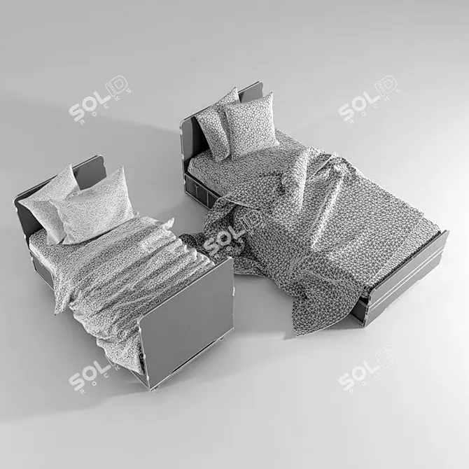 Noukies Adult Bed: Comfort Meets Style 3D model image 3