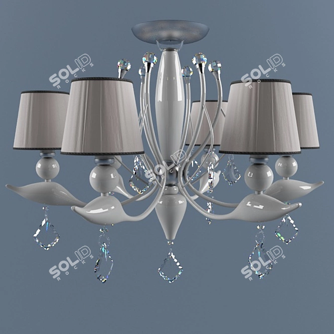 Luxury Crystal Flamingo Ceiling Light 3D model image 1