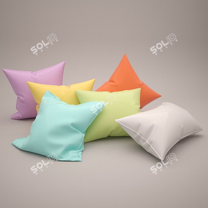 Colorful Cushions 3D model image 1