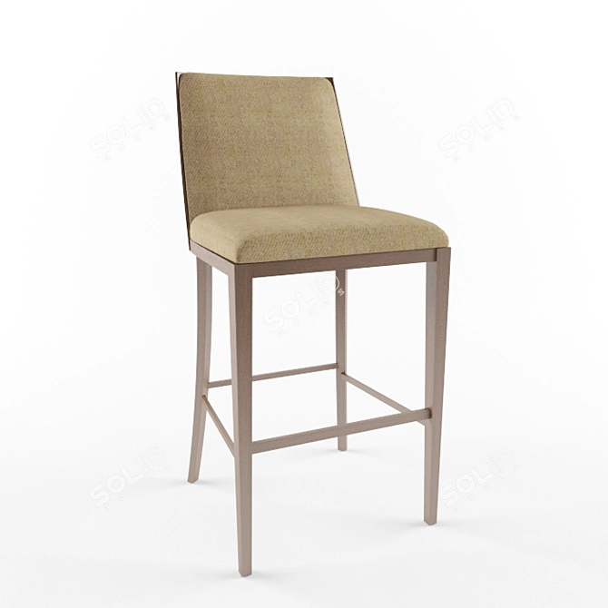 Elegant Crescent Barstool 3D model image 1