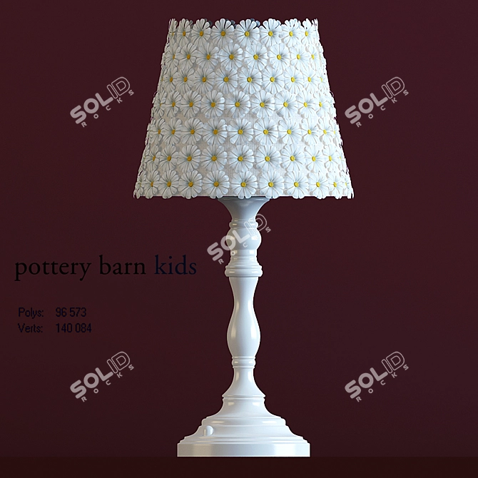 Daisy Delight Lampshade 3D model image 1