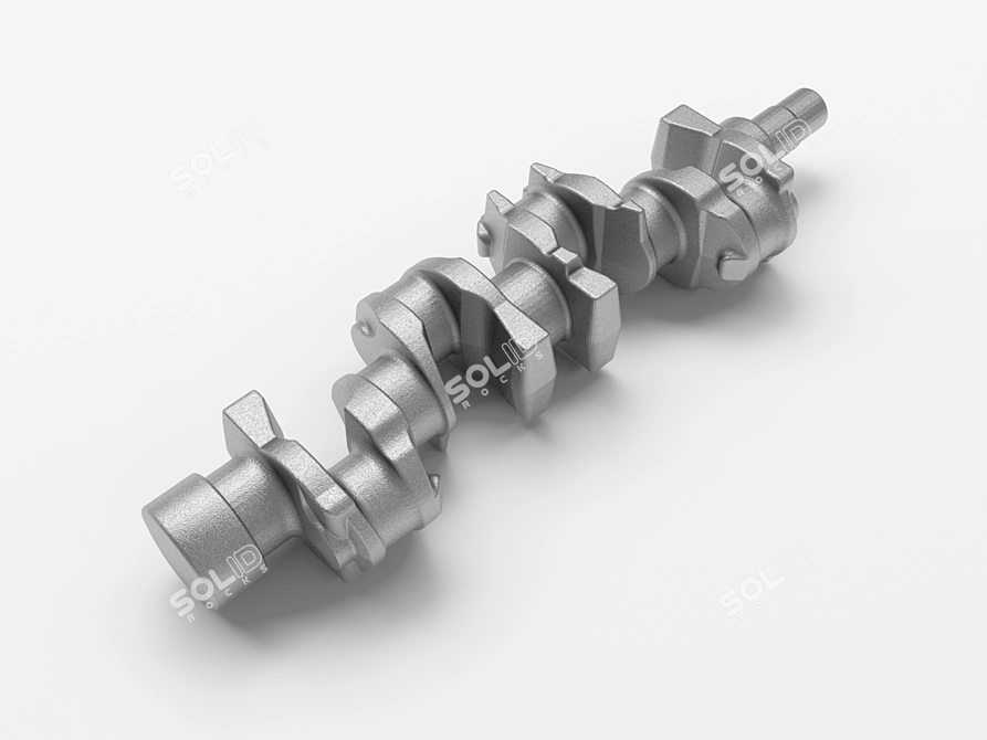 Heavy-Duty Crankshaft Forging 3D model image 1