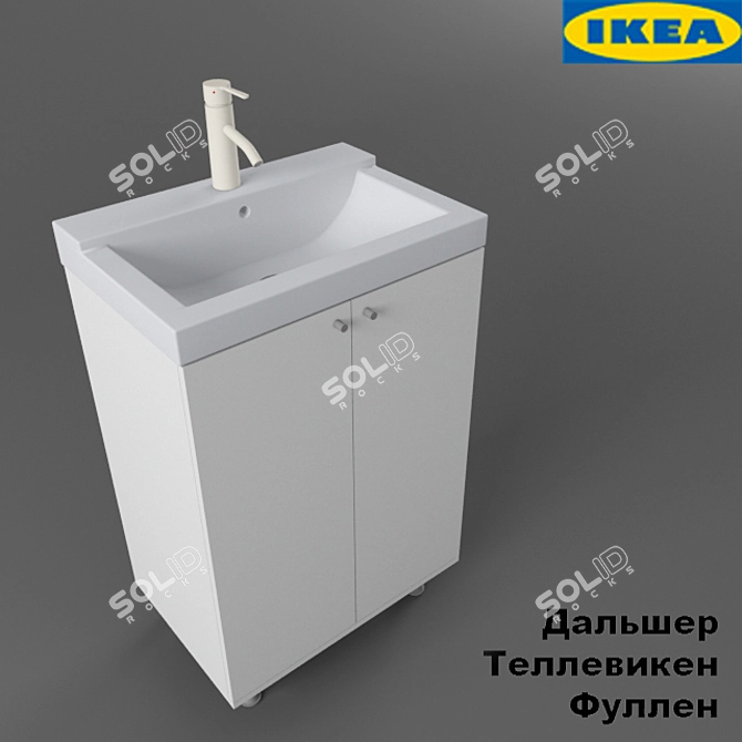 Modern Ceramic Sink Set: TELLEVIKEN, FULL, DALSHER 3D model image 1