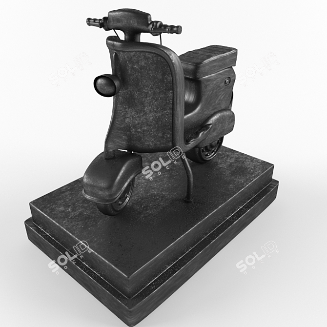 Riding in Style: Motorcycle Sculpture 3D model image 1