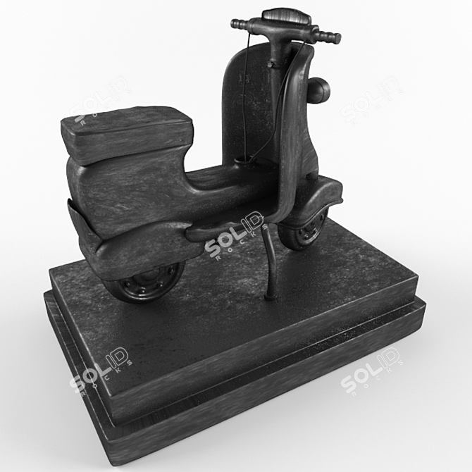 Riding in Style: Motorcycle Sculpture 3D model image 2