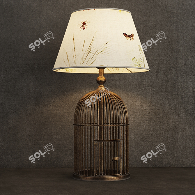 Elegant Birdcage Table Lamp 3D model image 1