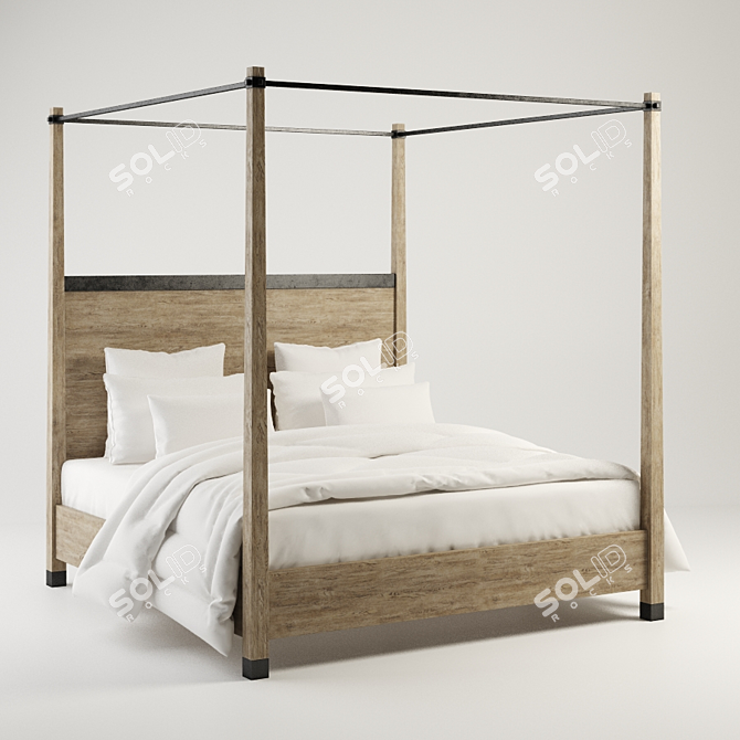 Elegant Metropolitan King Bed 3D model image 1