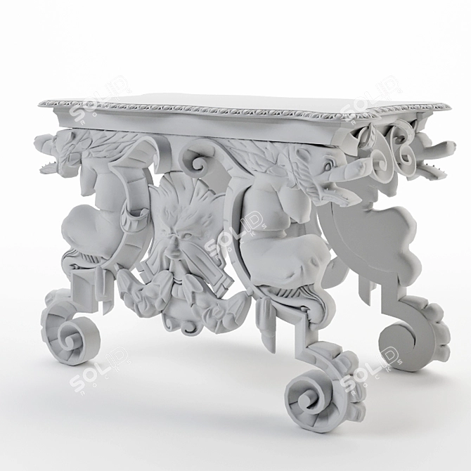  Handcrafted Textured Table 3D model image 3