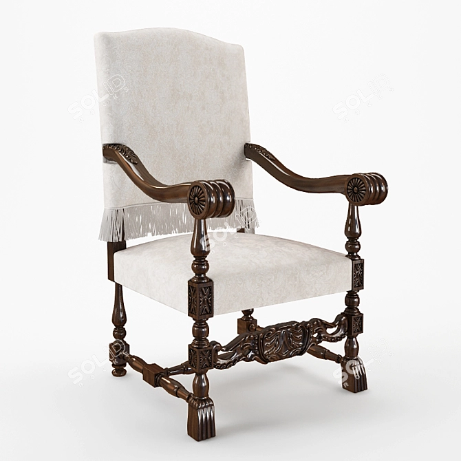 Classic Photo-inspired Textured Chair 3D model image 1