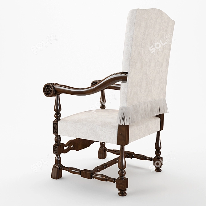 Classic Photo-inspired Textured Chair 3D model image 2