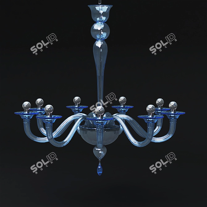 Elegant Handcrafted Glass Pendant 3D model image 1