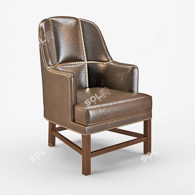 Studded Accent Chair 3D model image 1