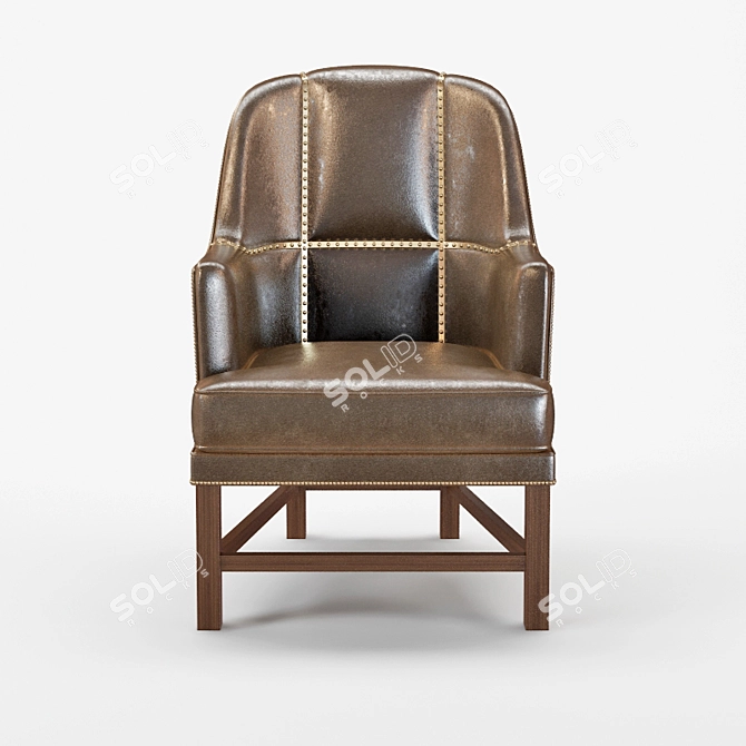 Studded Accent Chair 3D model image 2