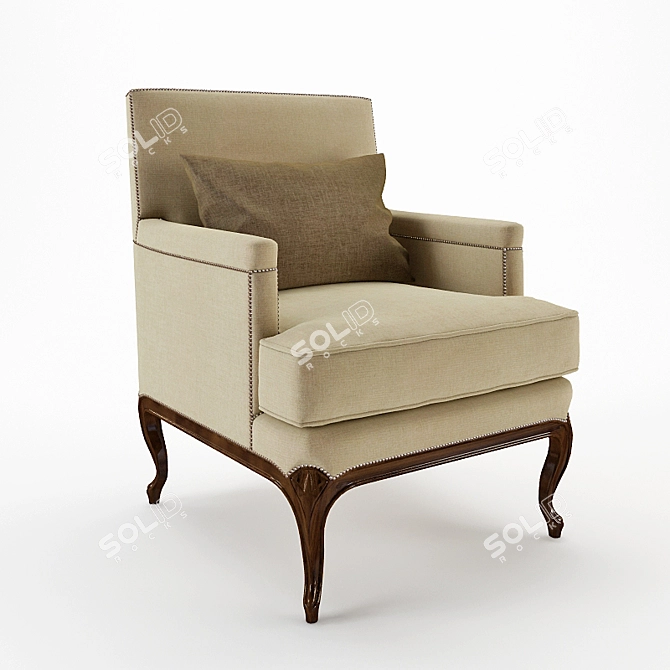 Texture Fabric Accent Chair 3D model image 1