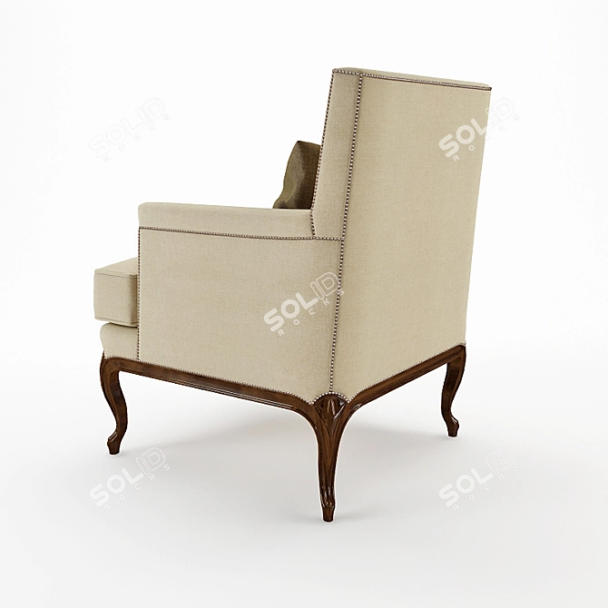 Texture Fabric Accent Chair 3D model image 2