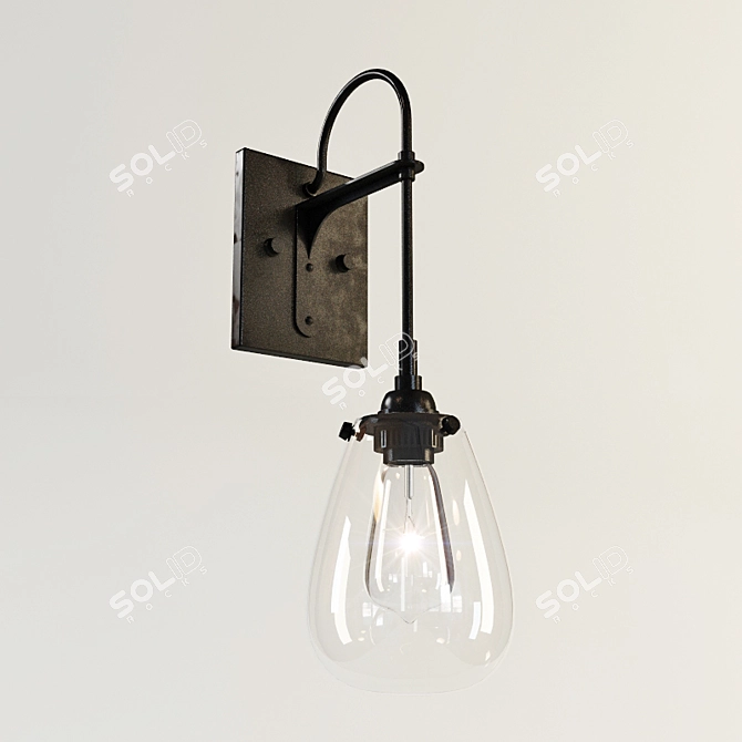 Modern Handcrafted Sconce 3D model image 1