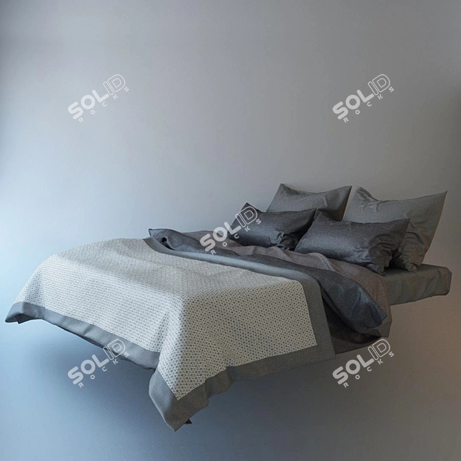 Luxuriously Soft Bedding Set 3D model image 1