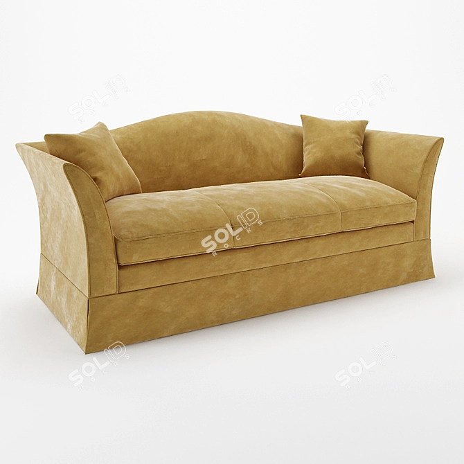 Stylish Texture Sofa: 2070L x 900D x 880H 3D model image 1