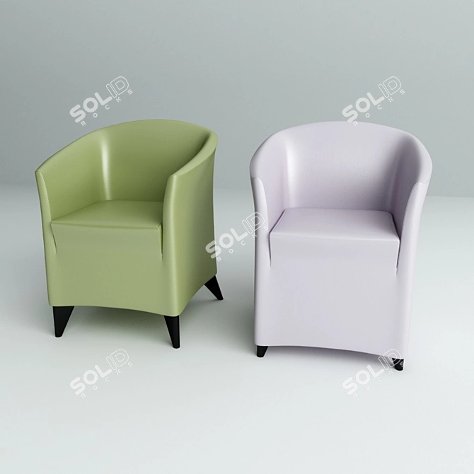 Minimalist Lounge Chair by Wittmann 3D model image 1