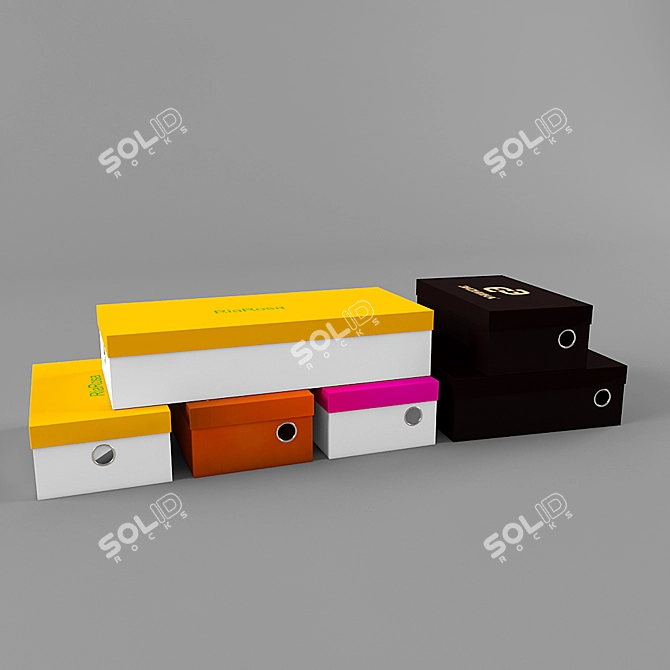 Multi-Box Shoe Storage Solution 3D model image 1