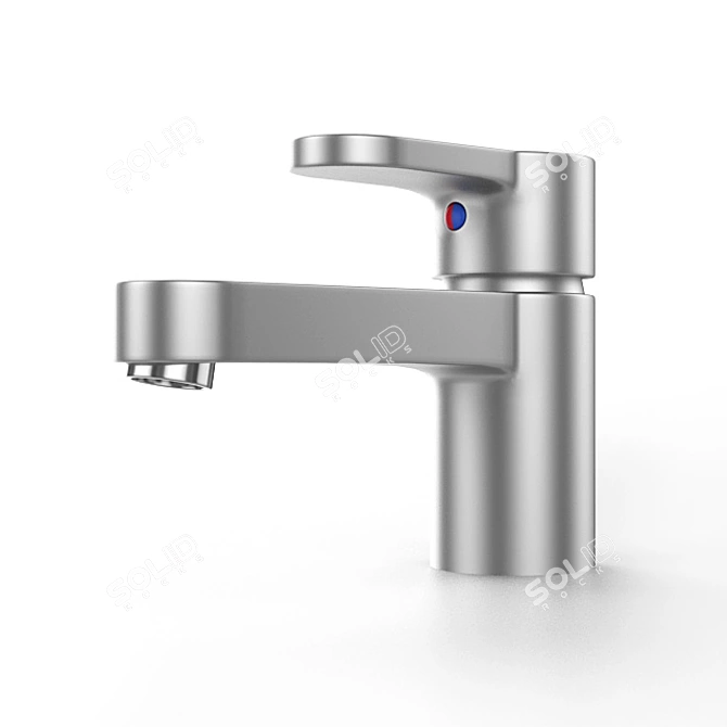 ENSEN Matte Chrome Basin Faucet 3D model image 1