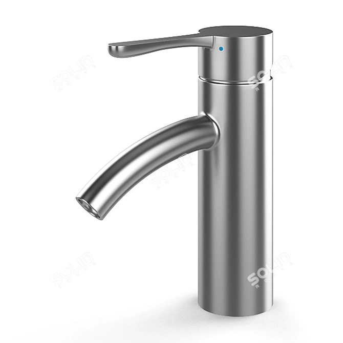 Modern Stainless Steel and White Sink Mixer 3D model image 1