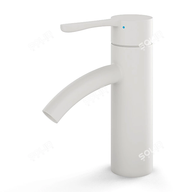 Modern Stainless Steel and White Sink Mixer 3D model image 2