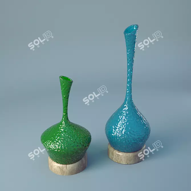 Elegant Ceramic Vases 3D model image 1