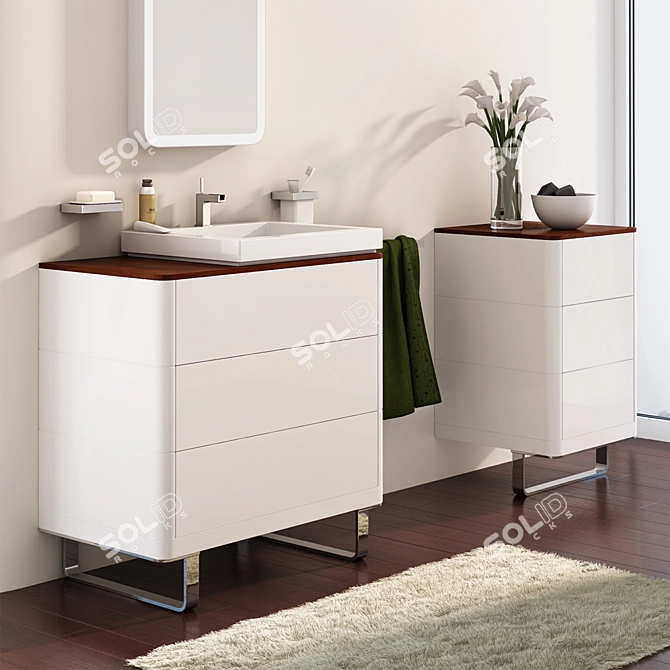 Luxury Bathroom Vanity Set 3D model image 2