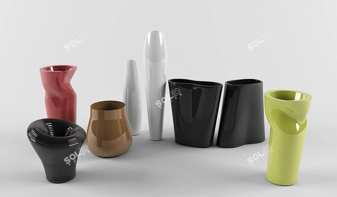 Modern Plust Vases: Nicole, Reverse, Space, Tambo, Drop 3D model image 1