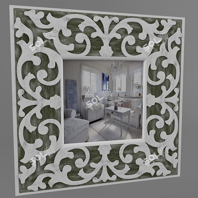 Title: Mainesilver Framed Mirror 3D model image 2