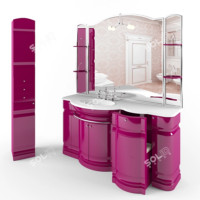 Eurodesign Hilton 174: Stylish 60cm Washbasin 3D model image 1